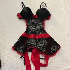 Black and red lingerie